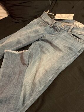 Siwy Light Blue Cropped Frayed-Hem Jeans